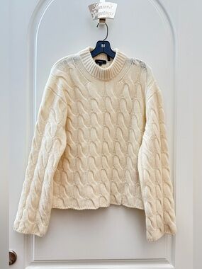 NWT Theory Wool Blend Cable Knit Pullover Sweater